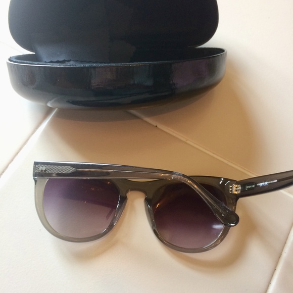 Derek Lam Skyler Sunglasses NEW* Derek Lam SKYLER semi cat eye acetate frame integrated  main image 4